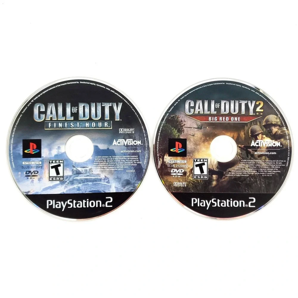 Call of Duty: Finest Hour & COD 2: Big Red One Sony PlayStation 2 Complete Works
